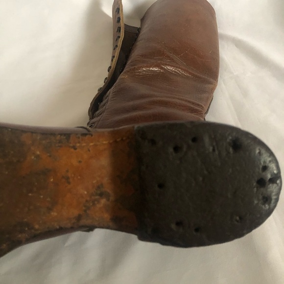 Vintage Equestrian Leather Tall Knee Lace Up Horse RIding Boots Women Sz 10 - Picture 3 of 13